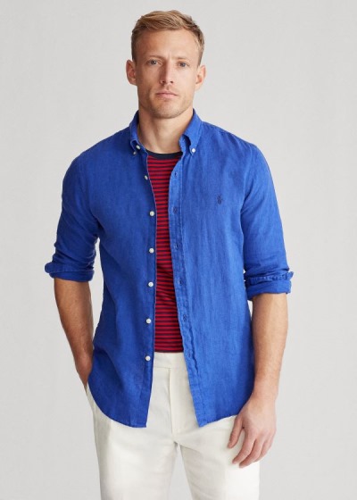 Men's Polo Ralph Lauren Lightweight Linen Shirts | 180457KTD